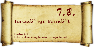 Turcsányi Bernát névjegykártya