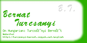 bernat turcsanyi business card